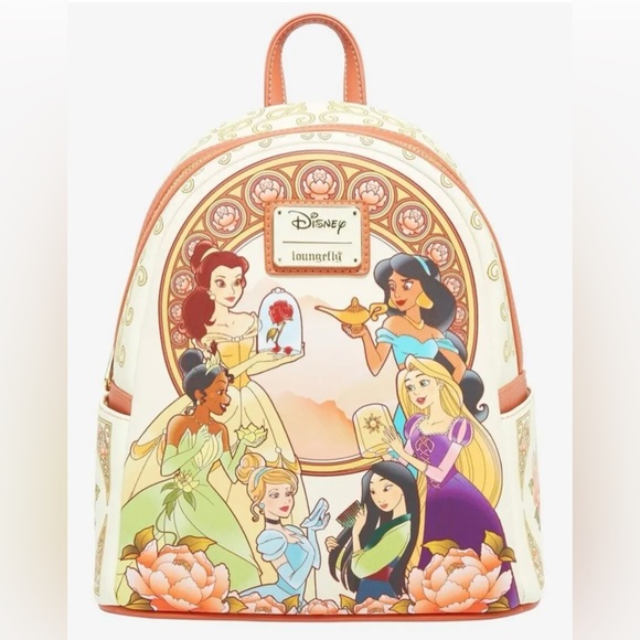 NWT Loungefly Disney Princess ornate floral mini backpack w/ matching wallet - Picture 4 of 14